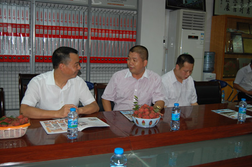 箭冠总经理乡镇领导汇报企业情况